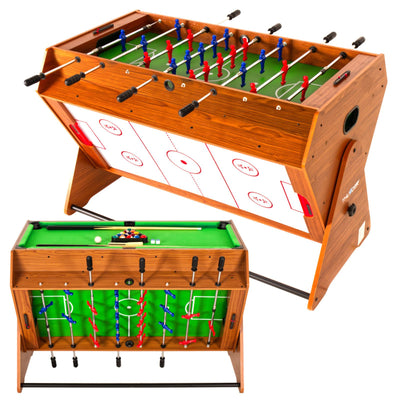 3-in-1 roterende speltafel - Thunder Ultimate - Tafelvoetbal / airhockey / pool