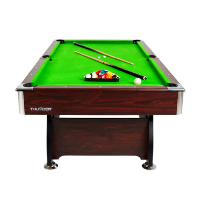 Bruine houten pooltafel - Thunder 9FT - 281 x 155 cm