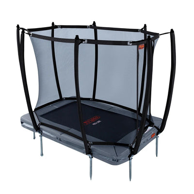 Avyna Pro-Line InGround Trampolin 275 x 190 cm (213) HD Plus mit Sicherheitsnetz – Grau