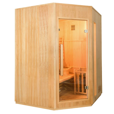 Finnische Dampfsauna für 3/4 Personen - France Sauna Zen 3C Ecksauna