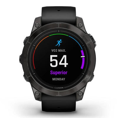 Garmin Epix Pro (G2) 47 mm et 51 mm Sapphire Edition - Titane DLC gris carbone avec bracelet en silicone noir - Montre multisport et extérieur haut de gamme