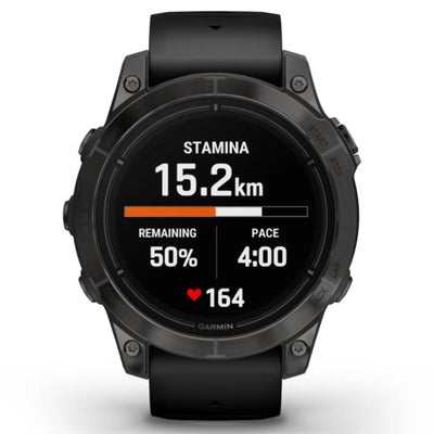 Garmin Epix Pro (G2) 47 mm et 51 mm Sapphire Edition - Titane DLC gris carbone avec bracelet en silicone noir - Montre multisport et extérieur haut de gamme