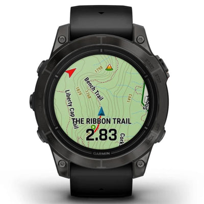 Garmin Epix Pro (G2) 47 mm et 51 mm Sapphire Edition - Titane DLC gris carbone avec bracelet en silicone noir - Montre multisport et extérieur haut de gamme