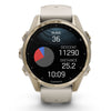 Garmin Fenix ​​​​8 Sapphire - 43 mm / AMOLED - Soft Gold avec bracelet en silicone gris brouillard/grès foncé - Montre multisport premium