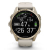 Garmin Fenix 8 Sapphire - 43 mm / AMOLED -  Soft Gold met Fog grey/dark sandstone siliconen band - Premium multisport horloge