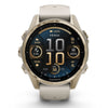 Garmin Fenix ​​​​8 Sapphire - 43 mm / AMOLED - Soft Gold avec bracelet en silicone gris brouillard/grès foncé - Montre multisport premium