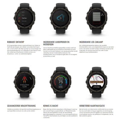 Garmin Fenix ​​​​8 Sapphire Solar – 47 mm &amp; 51 mm – Titan mit Amp-Gelb/Graphit-Silikonarmband – Premium-Multisportuhr