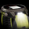 Garmin Fenix ​​​​8 Sapphire Solar – 47 mm &amp; 51 mm – Titan mit Amp-Gelb/Graphit-Silikonarmband – Premium-Multisportuhr