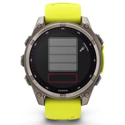 Garmin Fenix 8 Sapphire Solar - 47 mm & 51 mm - Titanium met Amp Yellow/graphite siliconen band - Premium multisport horloge