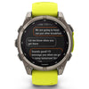 Garmin Fenix 8 Sapphire Solar - 47 mm & 51 mm - Titanium met Amp Yellow/graphite siliconen band - Premium multisport horloge