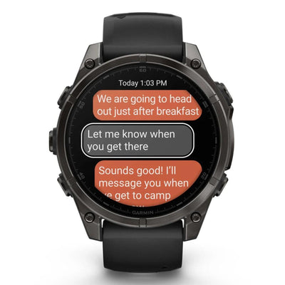 Garmin Fenix 8 Sapphire - 47 mm / AMOLED - Carbon grey DLC-titanium met zwarte siliconen band - Premium multisport horloge