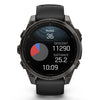 Garmin Fenix ​​​​8 Sapphire - 47 mm / AMOLED - Titane DLC gris carbone avec bracelet en silicone noir - Montre multisport premium