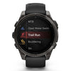 Garmin Fenix ​​​​8 Sapphire - 47 mm / AMOLED - Titane DLC gris carbone avec bracelet en silicone noir - Montre multisport premium