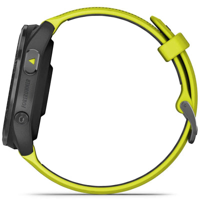 Garmin Forerunner 965 Schwarz mit gelb-schwarzem Silikonarmband – 47 mm – Premium-Lauf- und Multisportuhr