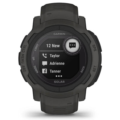 Garmin Instinct 2 Solar Schwarz / Graphit – 45 mm – Robuste Smartwatch für Multisport- und solarbetriebene Abenteuer