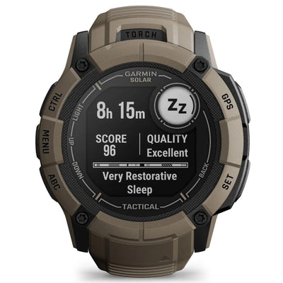 Garmin Instinct 2X Solar Tactical Edition Coyote Tan / Bruin - 50 mm - Robuuste tactische smartwatch voor multisport & avontuur op zonne-energie