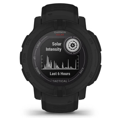 Garmin Instinct 2 Solar Tactical Edition Noir - 45 mm - Montre intelligente tactique robuste pour les aventures multisports et alimentées à l'énergie solaire