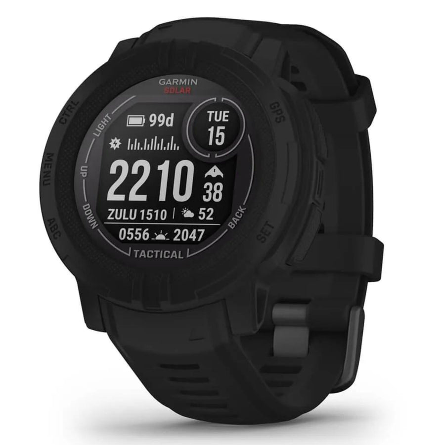 Garmin Instinct 2 Solar Tactical Edition Noir - 45 mm - Montre intelligente tactique robuste pour les aventures multisports et alimentées à l'énergie solaire