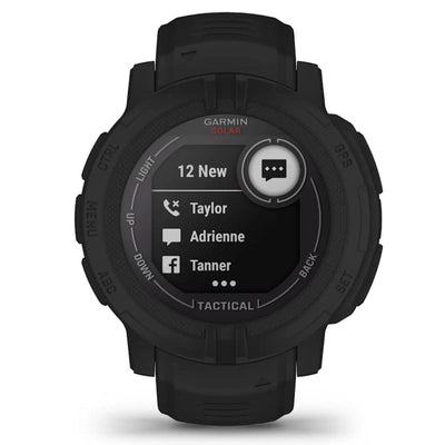 Garmin Instinct 2 Solar Tactical Edition Noir - 45 mm - Montre intelligente tactique robuste pour les aventures multisports et alimentées à l'énergie solaire