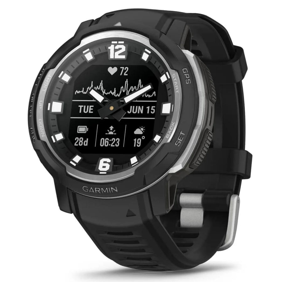 Garmin Instinct Crossover Noir - 45 mm - Montre intelligente hybride robuste pour le multisport et l'aventure