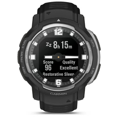 Garmin Instinct Crossover Black – 45 mm – Robuste Hybrid-Smartwatch für Multisport &amp; Abenteuer