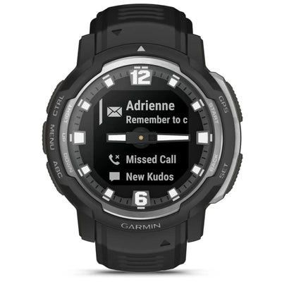 Garmin Instinct Crossover Black – 45 mm – Robuste Hybrid-Smartwatch für Multisport &amp; Abenteuer