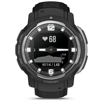 Garmin Instinct Crossover Black – 45 mm – Robuste Hybrid-Smartwatch für Multisport &amp; Abenteuer