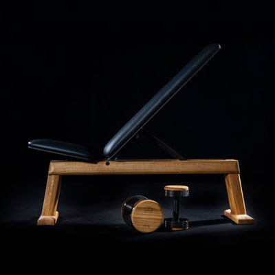 NOHRD Weight Bench Oak - Banc de musculation réglable - Bois de chêne