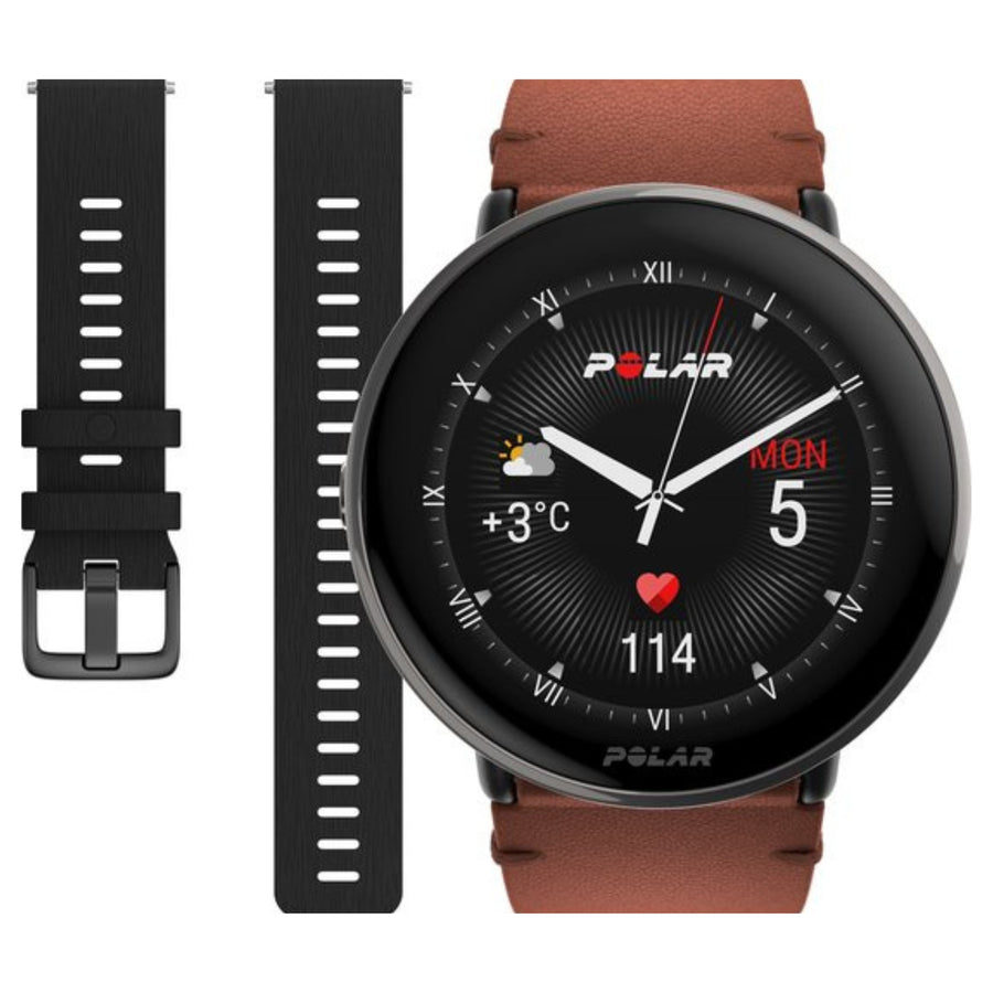 Polar Ignite 3 Titanium marron avec bracelet en cuir - Montre multisport Premium SL