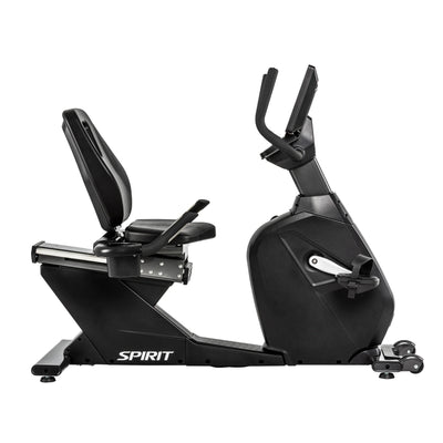 Spirit Fitness CR1000ENT Phantom – Professionelles Liege-Heimtrainer mit Touchscreen-Entertainment-Bildschirm