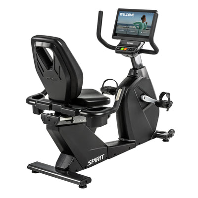 Spirit Fitness CR1000ENT Phantom – Professionelles Liege-Heimtrainer mit Touchscreen-Entertainment-Bildschirm