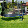 Thunder Rectangle opbouw trampoline vierkant (244x366 cm) met net - blauw