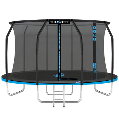 Thunder Deluxe opbouw trampoline rond (Ø366 cm) met net - blauw