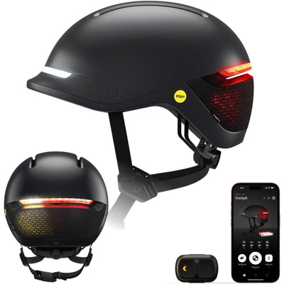 Unit 1 Faro Blackbird (Schwarz / Medium) – Smarter Fahrradhelm mit MIPS und zahlreichen einzigartigen Features