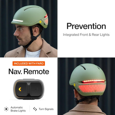 Unit 1 Faro Uniper (Vert / Large) - Casque de vélo intelligent avec MIPS et de nombreuses fonctionnalités uniques