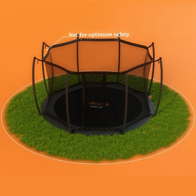 Avyna Pro-Line InGround ronde trampoline Ø245 met veiligheidsnet - 4 kleuren - met gratis afdekhoes