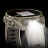 Garmin Fenix 8 Sapphire - 43 mm / AMOLED -  Soft Gold met Fog grey/dark sandstone siliconen band - Premium multisport horloge