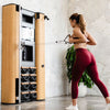 NOHRD Compact Wall Cherry – Trainingsstation mit interaktivem Touchscreen, SlimBeam, SkiErg und SwingBells – Kirschholz