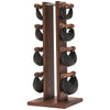 NOHRD SwingBell Tower Set Club - kettlebells avec support de rangement - Chêne teinté et cuir