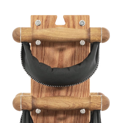 NOHRD SwingBell Tower Set Oak - kettlebells avec support de rangement - Bois de chêne et cuir