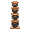 NOHRD SwingBell Tower Set Oak - kettlebells avec support de rangement - Bois de chêne et cuir