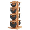 NOHRD SwingBell Tower Set Oak – Kettlebells mit Aufbewahrungsständer – Eichenholz und Leder