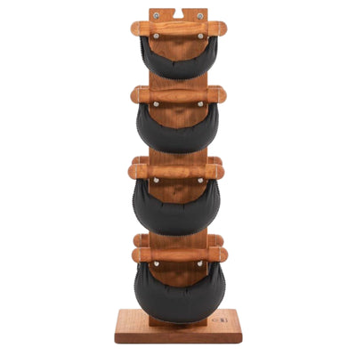 NOHRD SwingBell Tower Set Cherries - kettlebells avec support de rangement - Bois de cerisier et cuir