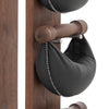 NOHRD SwingBell Tower Set Walnut – Kettlebells mit Aufbewahrungsständer – Walnuss und Leder