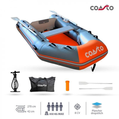 Opblaasbare boot voor 4 personen - Coasto BT-CDS270D - 270x150