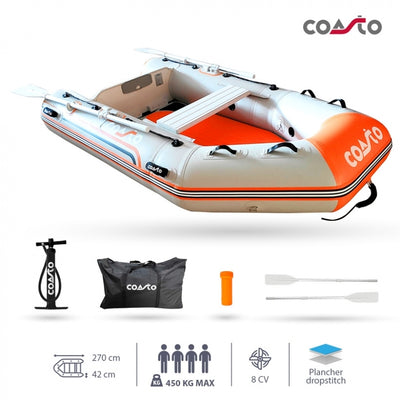 Bateau pneumatique pour 4 personnes - Coasto BT-CDS270S - 270x150