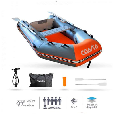 Bateau pneumatique pour 5 personnes - Coasto BT-CDS290D - 290x150