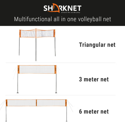 Driehoeksnet voor volleybal/badminton - multifunctioneel - Sharknet