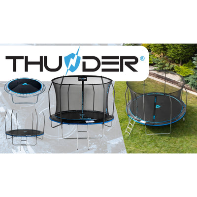 Thunder Deluxe opbouw trampoline rond (Ø244 cm) met net - blauw