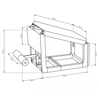 NOHRD TriaTrainer Cherry - Banc de musculation réglable multifonctionnel - Bois de cerisier